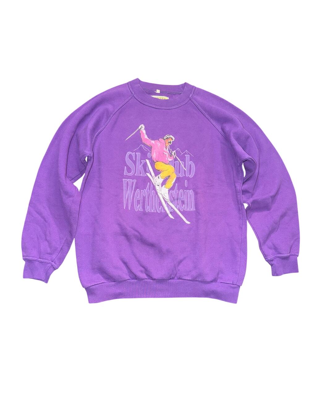 Vintage Switcher Ski Club Werthenstein Crewneck Sweatshirt Purple Graphic